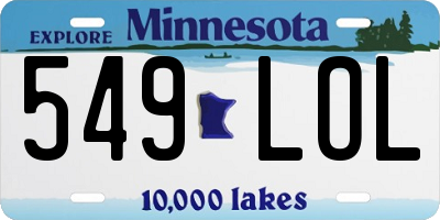 MN license plate 549LOL