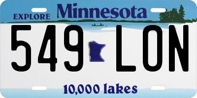 MN license plate 549LON