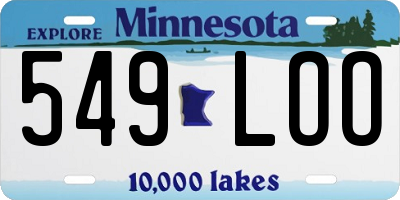 MN license plate 549LOO