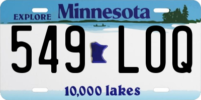 MN license plate 549LOQ
