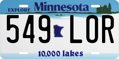 MN license plate 549LOR