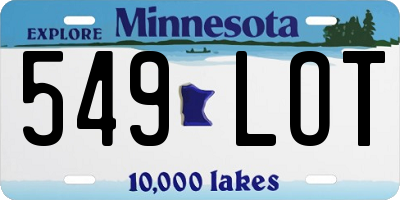 MN license plate 549LOT