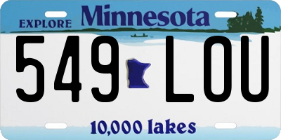 MN license plate 549LOU