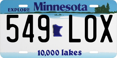 MN license plate 549LOX
