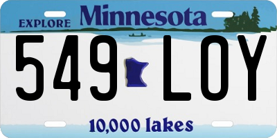 MN license plate 549LOY