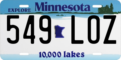 MN license plate 549LOZ