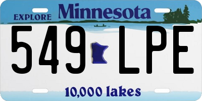 MN license plate 549LPE