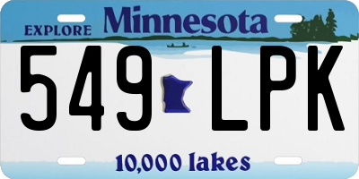 MN license plate 549LPK