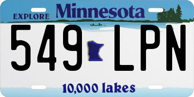 MN license plate 549LPN