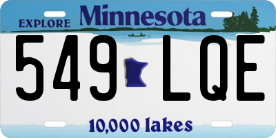MN license plate 549LQE