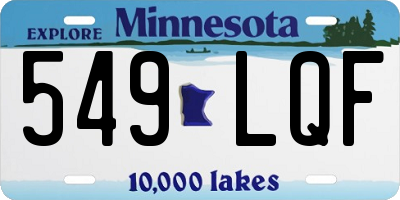 MN license plate 549LQF
