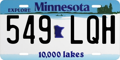 MN license plate 549LQH