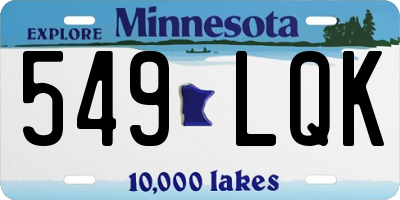 MN license plate 549LQK