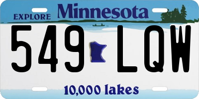 MN license plate 549LQW