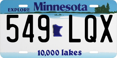MN license plate 549LQX