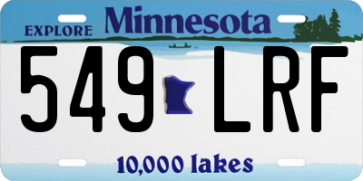 MN license plate 549LRF