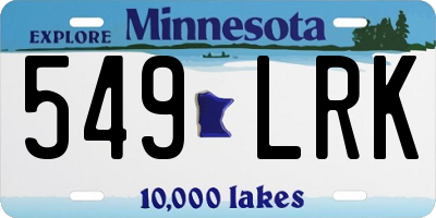 MN license plate 549LRK