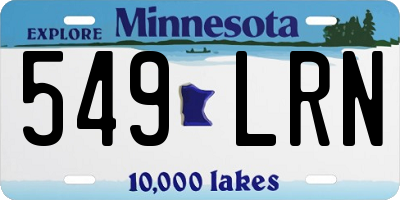 MN license plate 549LRN