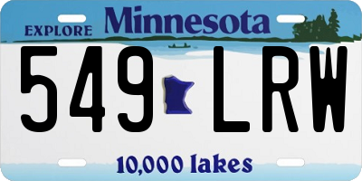 MN license plate 549LRW