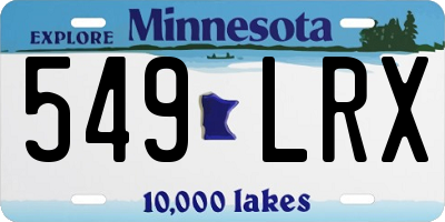 MN license plate 549LRX