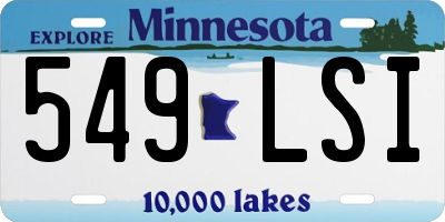 MN license plate 549LSI