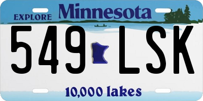 MN license plate 549LSK