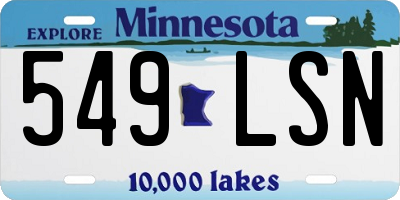 MN license plate 549LSN