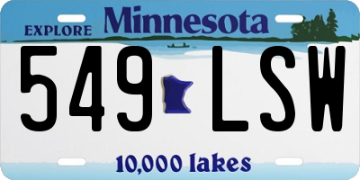 MN license plate 549LSW