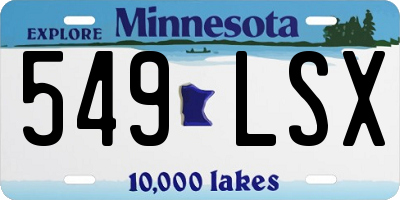 MN license plate 549LSX