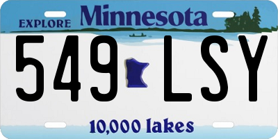 MN license plate 549LSY