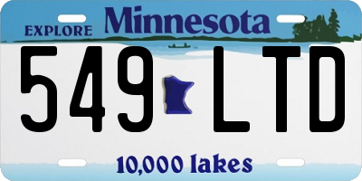 MN license plate 549LTD