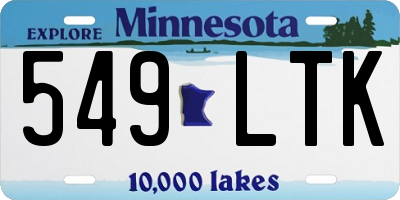MN license plate 549LTK
