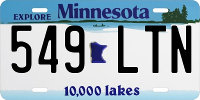 MN license plate 549LTN