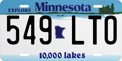 MN license plate 549LTO
