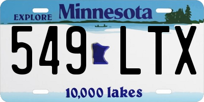 MN license plate 549LTX