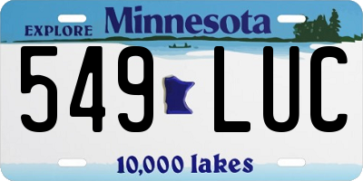 MN license plate 549LUC