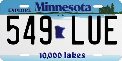 MN license plate 549LUE