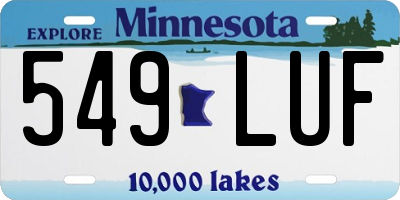 MN license plate 549LUF