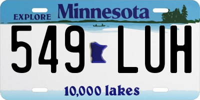 MN license plate 549LUH