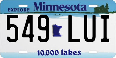 MN license plate 549LUI