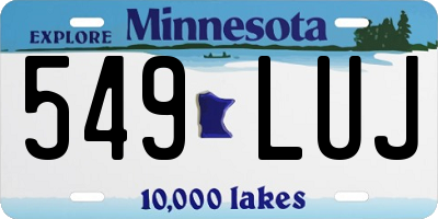 MN license plate 549LUJ