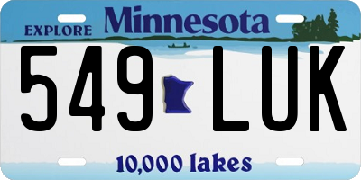 MN license plate 549LUK