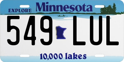 MN license plate 549LUL