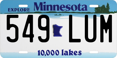 MN license plate 549LUM