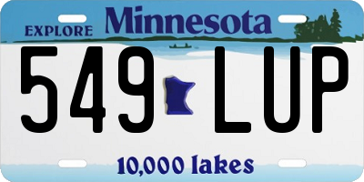 MN license plate 549LUP
