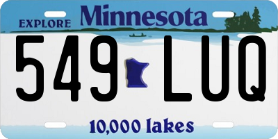 MN license plate 549LUQ