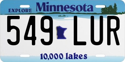MN license plate 549LUR