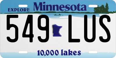 MN license plate 549LUS