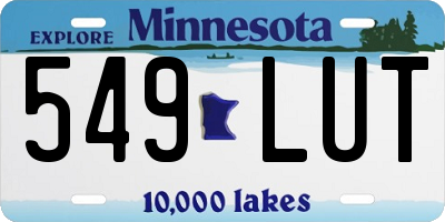 MN license plate 549LUT