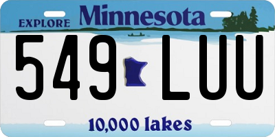 MN license plate 549LUU